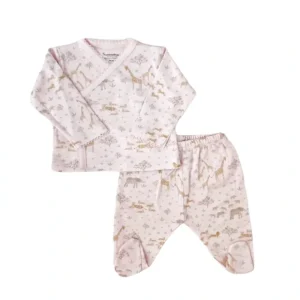 Safari Kimono & Pant Set, Pink - CaringForTots - Professional Baby and Children's Products | Caring for Growth, Caring for Every Moment* set