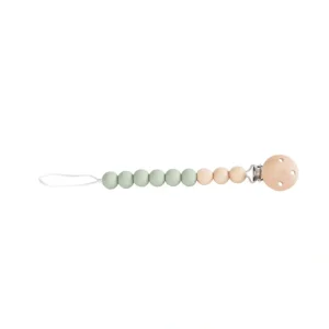 Sage Beaded Wooden & Silicone Pacifier Clip - CaringForTots - Professional Baby and Children's Products | Caring for Growth, Caring for Every Moment* Pacifier Clips & Holders
