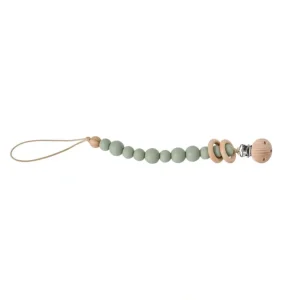 Sage Silicone Bead & Wood Ring Pacifier Clip - CaringForTots - Professional Baby and Children's Products | Caring for Growth, Caring for Every Moment* Pacifier Clips & Holders