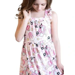 Sale Ice Dream Ruffle Cross Back Dress - CaringForTots - Professional Baby and Children's Products | Caring for Growth, Caring for Every Moment* Dresses