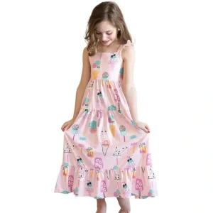 Sale What's The Scoop Ruffle Maxi Dress - CaringForTots - Professional Baby and Children's Products | Caring for Growth, Caring for Every Moment* Dresses