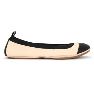 Samantha Cap Toe Foldable Ballet Flat In Nude / Black - CaringForTots - Professional Baby and Children's Products | Caring for Growth, Caring for Every Moment* Flats