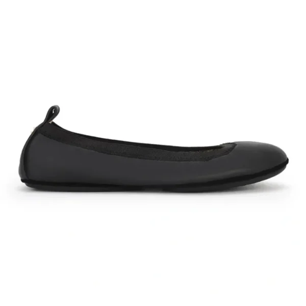 Samara Foldable Ballet Flat In Black Leather - CaringForTots - Professional Baby and Children's Products | Caring for Growth, Caring for Every Moment* Flats