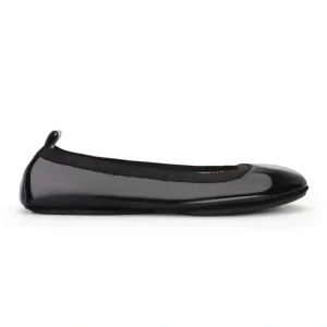 Samara Foldable Ballet Flat In Black Patent Leather - CaringForTots - Professional Baby and Children's Products | Caring for Growth, Caring for Every Moment* Flats