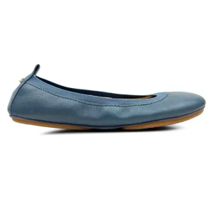 Samara Foldable Ballet Flat In Dark Grey Leather - CaringForTots - Professional Baby and Children's Products | Caring for Growth, Caring for Every Moment* Flats