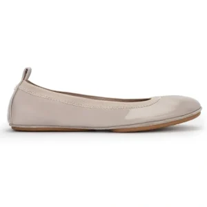 Samara Foldable Ballet Flat In Simply Taupe Patent Leather - CaringForTots - Professional Baby and Children's Products | Caring for Growth, Caring for Every Moment* Flats