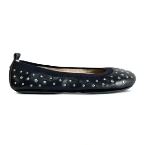 Samara Foldable Ballet Flat In Studded Black - CaringForTots - Professional Baby and Children's Products | Caring for Growth, Caring for Every Moment* Flats
