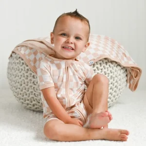 Sandy Checkers Dream Shortie - CaringForTots - Professional Baby and Children's Products | Caring for Growth, Caring for Every Moment* Rompers - Shortie