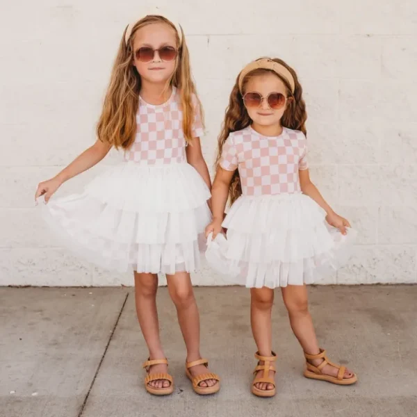 Sandy Checkers Dream Tutu Dress - CaringForTots - Professional Baby and Children's Products | Caring for Growth, Caring for Every Moment* Dresses - Twirl