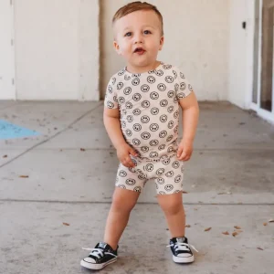 Sandy Smiles Checkers Dream Short Set - CaringForTots - Professional Baby and Children's Products | Caring for Growth, Caring for Every Moment* The Dream Short Set