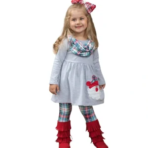 Santa Is The Best! Plaid Tunic, Scarf, And Legging Set - CaringForTots - Professional Baby and Children's Products | Caring for Growth, Caring for Every Moment* Leggings