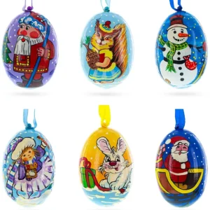 Santa, Snowman, Bunny, Squirrel And Girl Wooden Christmas Ornaments 3 Inches - CaringForTots - Professional Baby and Children's Products | Caring for Growth, Caring for Every Moment* Christmas Tree Ornaments