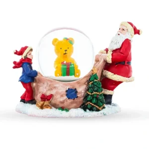 Santa's Teddy Surprise: Mini Water Snow Globe With Gift-unwrapping Scene - CaringForTots - Professional Baby and Children's Products | Caring for Growth, Caring for Every Moment* Santa