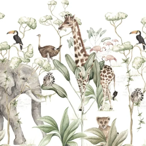 Savanna Animals Wallpaper - CaringForTots - Professional Baby and Children's Products | Caring for Growth, Caring for Every Moment* Wallpapers