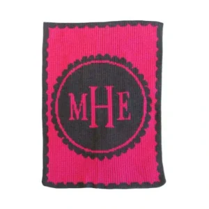 Scalloped Monogram Stroller Blanket - CaringForTots - Professional Baby and Children's Products | Caring for Growth, Caring for Every Moment* Blankets