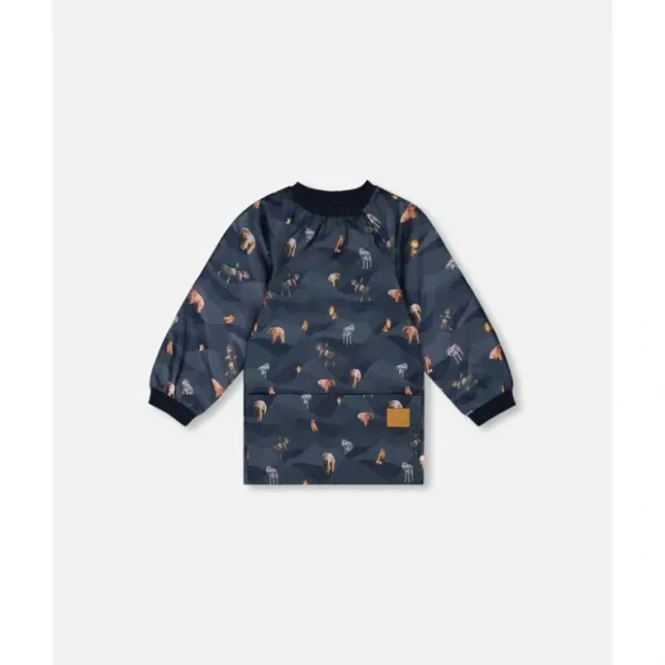 School Apron Navy Printed Mountains Animals by Deux par Deux - CaringForTots - Professional Baby and Children's Products | Caring for Growth, Caring for Every Moment* School Supplies