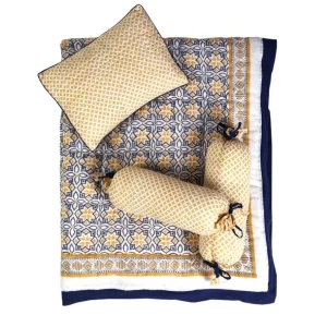 Bedding | SEMINYAK BLUE CRIB BEDDING SET (4-Piece) - CaringForTots - Professional Baby and Children's Products | Caring for Growth, Caring for Every Moment