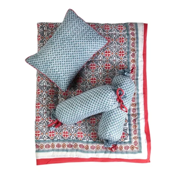 Bedding | SEMINYAK PINK CRIB BEDDING SET (4-Piece) - CaringForTots - Professional Baby and Children's Products | Caring for Growth, Caring for Every Moment