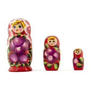 Set Of 3 Anemone Flowers Wooden Nesting Dolls 3.5 Inches - CaringForTots - Professional Baby and Children's Products | Caring for Growth, Caring for Every Moment* Flowers