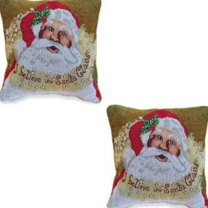 Set Of 2 Believe In Santa Christmas Cushion Throw Pillow Covers - CaringForTots - Professional Baby and Children's Products | Caring for Growth, Caring for Every Moment* Pillow Covers