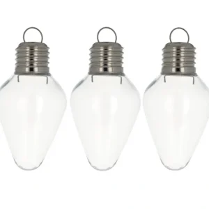 Set Of 3 Clear Plastic Light Bulb Christmas Ornaments Diy Craft 4 Inches - CaringForTots - Professional Baby and Children's Products | Caring for Growth, Caring for Every Moment* Christmas Tree Ornaments
