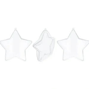 Set Of 3 Clear Plastic Star Ornaments 3.25 Inches (83 Mm) - CaringForTots - Professional Baby and Children's Products | Caring for Growth, Caring for Every Moment* Christmas Tree Ornaments