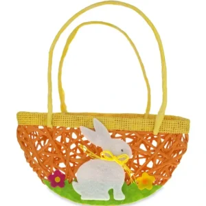 Set Of 2 Easter Baskets With White Bunny And Flowers - CaringForTots - Professional Baby and Children's Products | Caring for Growth, Caring for Every Moment* Baskets