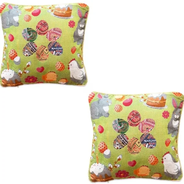 Set Of 2 Easter Eggs With Bunny, Chicks And Willow Tree Throw Pillow Covers - CaringForTots - Professional Baby and Children's Products | Caring for Growth, Caring for Every Moment* Pillow Covers