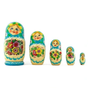 Set Of 5 Garden Bouquet Dress Nesting Dolls 5.5 Inches - CaringForTots - Professional Baby and Children's Products | Caring for Growth, Caring for Every Moment* Flowers