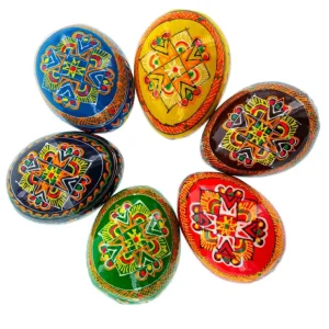 Set Of 6 Hand Painted Wooden Ukrainian Easter Eggs 2.5 Inches - CaringForTots - Professional Baby and Children's Products | Caring for Growth, Caring for Every Moment* Set of 3+