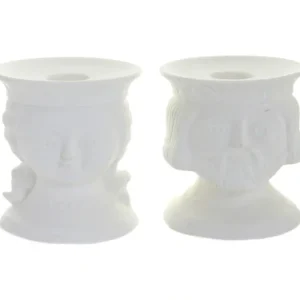 Set Of 2 Lady & Gent Candlesticks, White - CaringForTots - Professional Baby and Children's Products | Caring for Growth, Caring for Every Moment* All Products