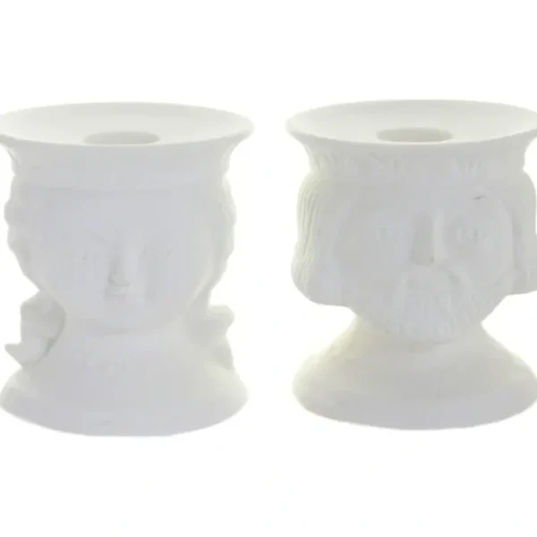Set Of 2 Lady & Gent Candlesticks, White - CaringForTots - Professional Baby and Children's Products | Caring for Growth, Caring for Every Moment* All Products
