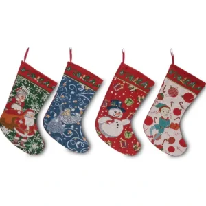 Set Of 4 Mr. And Mrs. Claus, Angel, Elf And Snowman Christmas Stockings - CaringForTots - Professional Baby and Children's Products | Caring for Growth, Caring for Every Moment* Christmas Stockings