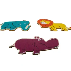 Set Of 3 Painted Wooden Safari Animals Cutout Diy Craft 5.1 Inches - CaringForTots - Professional Baby and Children's Products | Caring for Growth, Caring for Every Moment* Painted