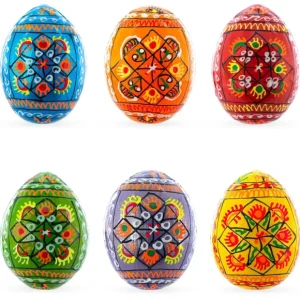 Set Of 6 Pearlized Ukrainian Pysanky Wooden Easter Eggs 2.25 Inches - CaringForTots - Professional Baby and Children's Products | Caring for Growth, Caring for Every Moment* Set of 3+