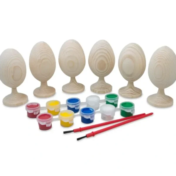 Set Of 6 Unfinished Wooden Eggs 3.5 Inches - CaringForTots - Professional Baby and Children's Products | Caring for Growth, Caring for Every Moment* Unfinished