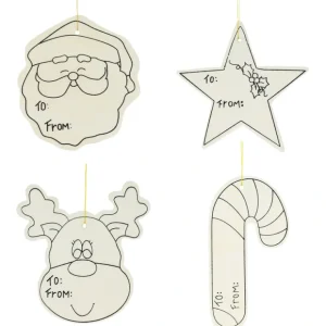 Set Of 4 Unfinished Wooden Gift Tags Christmas Theme Cutout Diy Craft 4.7 Inches - CaringForTots - Professional Baby and Children's Products | Caring for Growth, Caring for Every Moment* Gift Tags