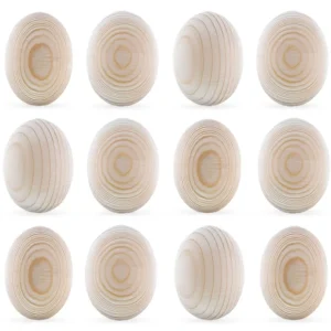 Set Of 12 Unpainted Blank Unfinished Wooden Eggs 2.5 Inches - CaringForTots - Professional Baby and Children's Products | Caring for Growth, Caring for Every Moment* Unfinished