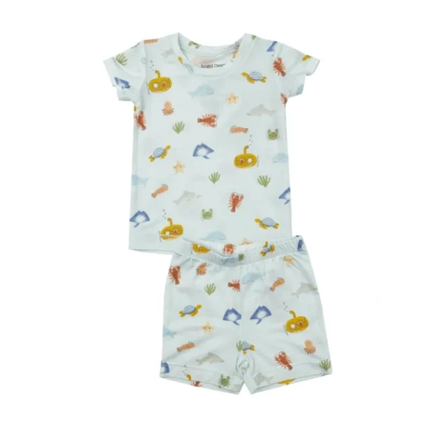 Short Lounge Wear Set - Inky Ocean - CaringForTots - Professional Baby and Children's Products | Caring for Growth, Caring for Every Moment* Pajamas - Short Set