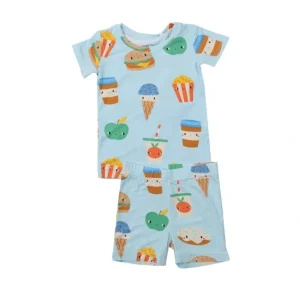 Short Lounge Wear Set - Send Snacks Blue - CaringForTots - Professional Baby and Children's Products | Caring for Growth, Caring for Every Moment* Pajamas - Short Set