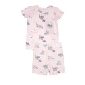 Short Lounge Wear Set - Vintage Kitten - CaringForTots - Professional Baby and Children's Products | Caring for Growth, Caring for Every Moment* Pajamas - Short Set