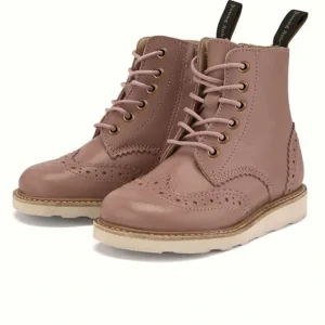 Sidney Brogue Kids Boot Rose Leather - CaringForTots - Professional Baby and Children's Products | Caring for Growth, Caring for Every Moment* Boots