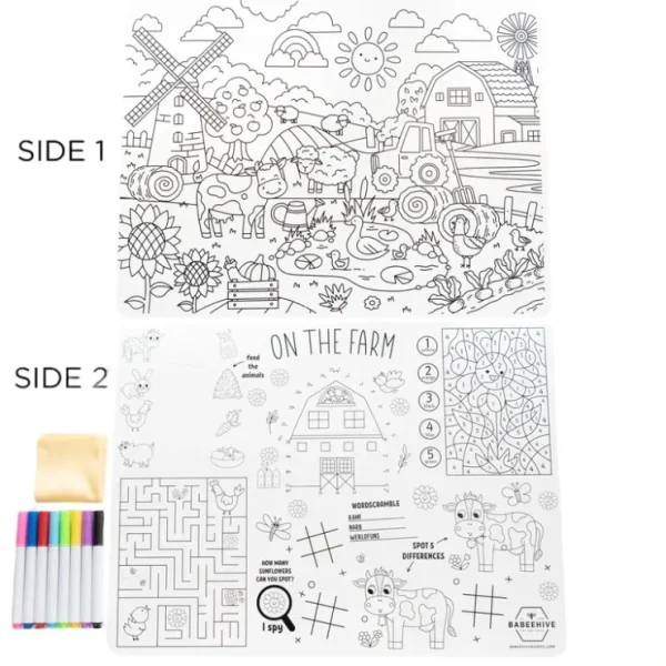 Silicone Reusable Coloring Placemat - 5 New Designs - CaringForTots - Professional Baby and Children's Products | Caring for Growth, Caring for Every Moment* All Products