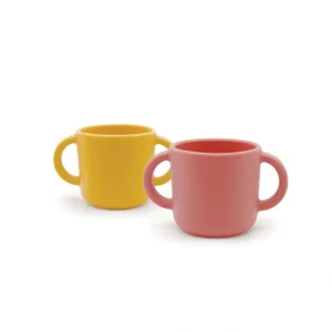 Silicone Training Cup Set - Mimosa / Coral - CaringForTots - Professional Baby and Children's Products | Caring for Growth, Caring for Every Moment* Kids