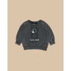 Skater Bear Sweatshirt - Vintage Black - CaringForTots - Professional Baby and Children's Products | Caring for Growth, Caring for Every Moment* Boys