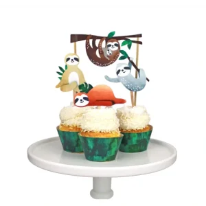 Sloth Cupcake Toppers & Wrappers, 12 Ct - CaringForTots - Professional Baby and Children's Products | Caring for Growth, Caring for Every Moment* Cake Decor