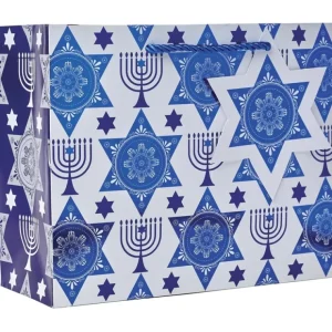 Small Matte Hanukkah Gift Bags with Foil, 8 Nights - CaringForTots - Professional Baby and Children's Products | Caring for Growth, Caring for Every Moment* Favor Bags & Boxes