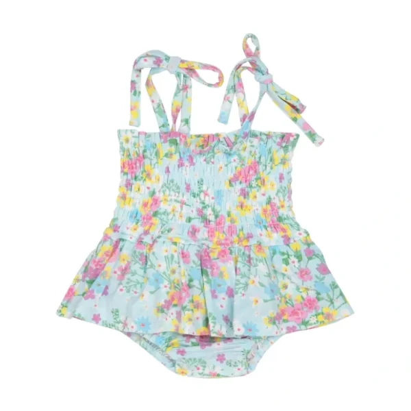 Smocked Bubble W/ Skirt - Little Buttercup Floral - CaringForTots - Professional Baby and Children's Products | Caring for Growth, Caring for Every Moment* Rompers - Bubble