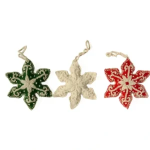 Snowflake Ornaments - Set Of 3 - CaringForTots - Professional Baby and Children's Products | Caring for Growth, Caring for Every Moment* Christmas Tree Ornaments