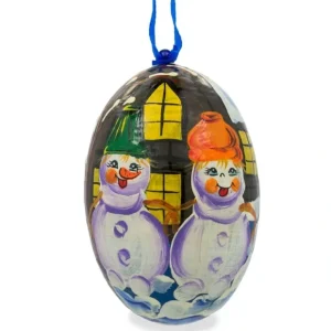 Snowman Couple Wooden Christmas Ornament 3 Inches - CaringForTots - Professional Baby and Children's Products | Caring for Growth, Caring for Every Moment* Christmas Tree Ornaments